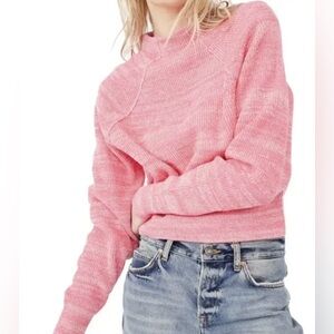 Free People Women’s Too Good Pink Pullover Knit Sweater Barbiecore Size L